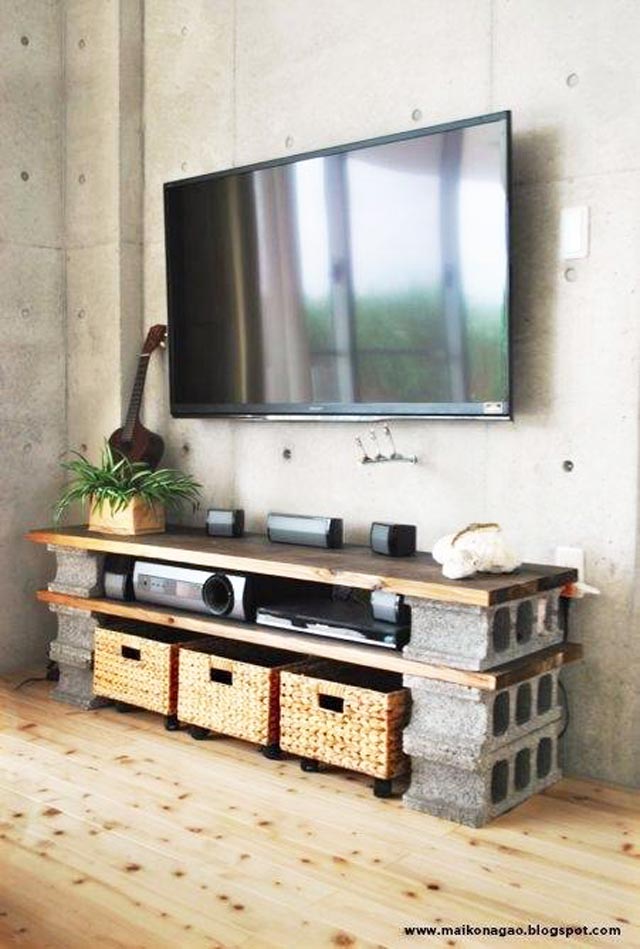  I love this DIY Tv unit I  found on omgfacts.com.  It turned out to be very stylish too. 