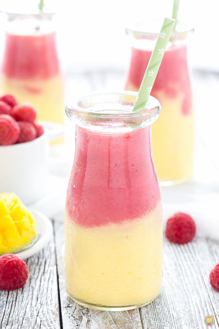 mango raspeberry sunshine breakfast smoothie for kids