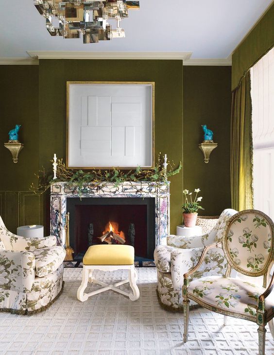 chintz and deep green are 2018 design trends